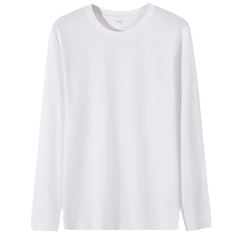 Solid Color Round-Neck Long Sleeve Shirt - VELORA