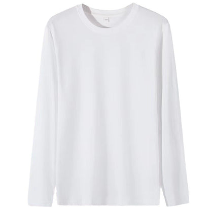 Solid Color Round-Neck Long Sleeve Shirt - VELORA