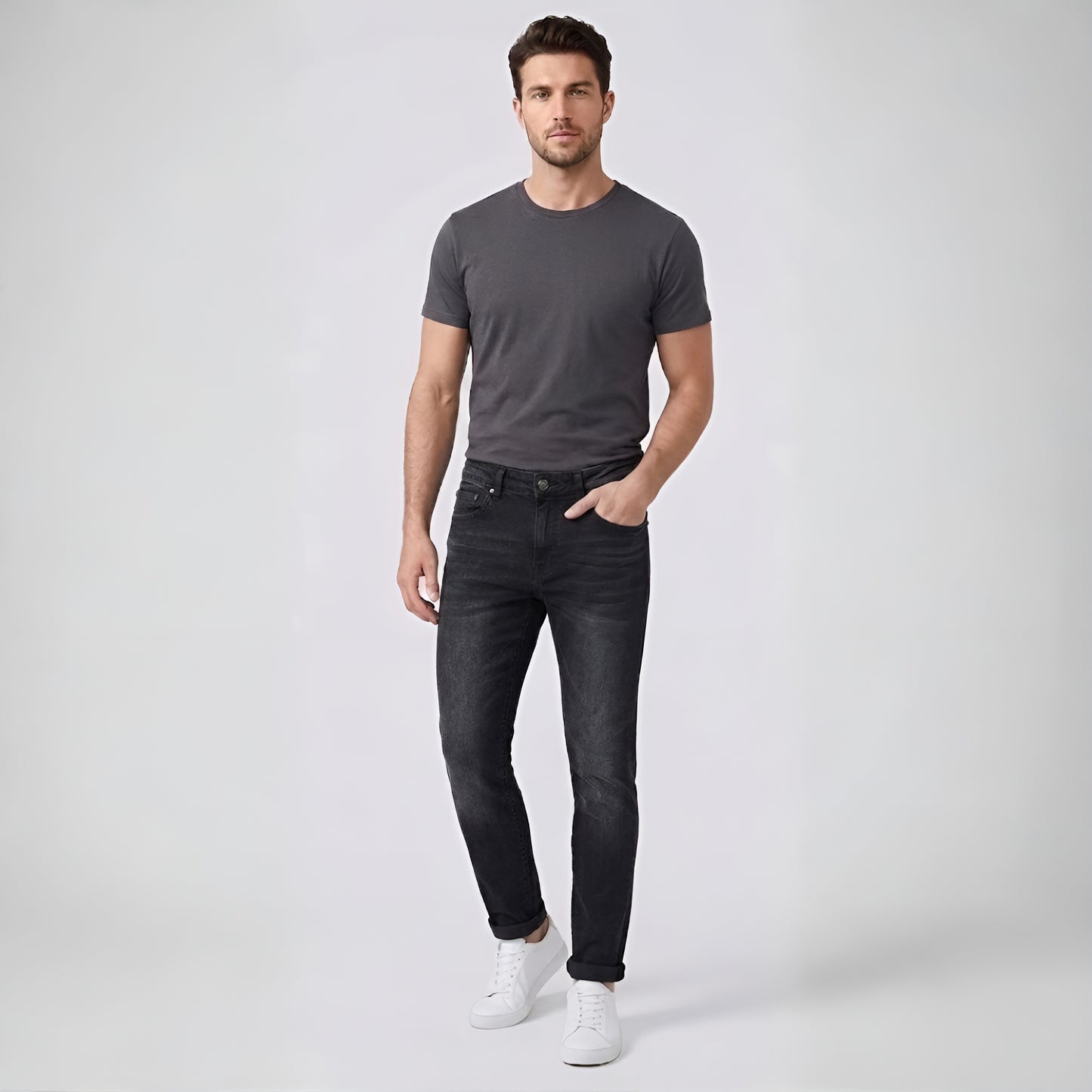 Men's Straight-Fit Jeans | Classic Comfort Denim VELORA