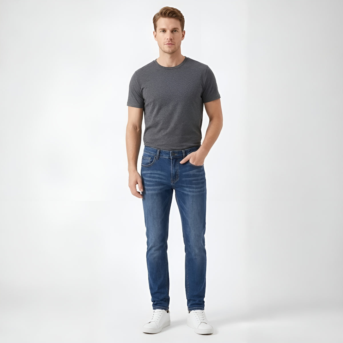 Men's Straight-Fit Jeans | Classic Comfort Denim VELORA