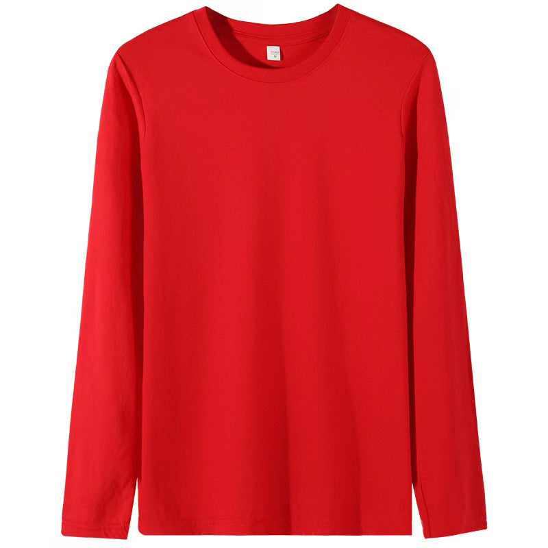 Solid Color Round-Neck Long Sleeve Shirt - VELORA