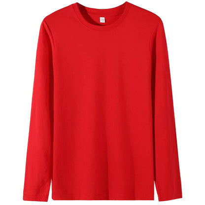 Solid Color Round-Neck Long Sleeve Shirt - VELORA
