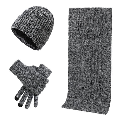 Knitted Hat Scarf Gloves Set – Winter Warm Knit Accessories for Men & Women VELORA
