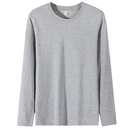 Solid Color Round-Neck Long Sleeve Shirt - VELORA