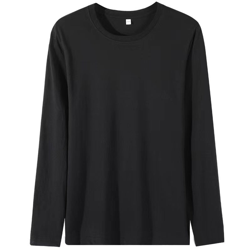 Solid Color Round-Neck Long Sleeve Shirt - VELORA