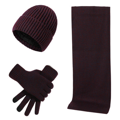 Knitted Hat Scarf Gloves Set – Winter Warm Knit Accessories for Men & Women VELORA
