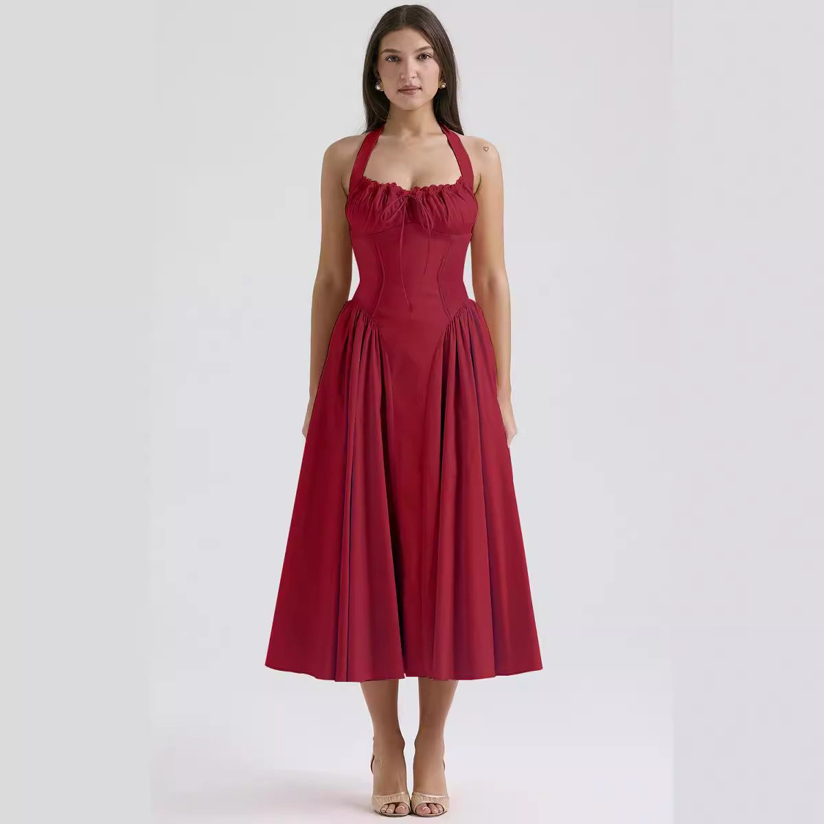 Women's Slim-Fit Camisole Dress | Elegant Midi Style - VELORA