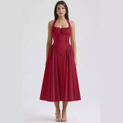Women's Slim-Fit Camisole Dress | Elegant Midi Style - VELORA