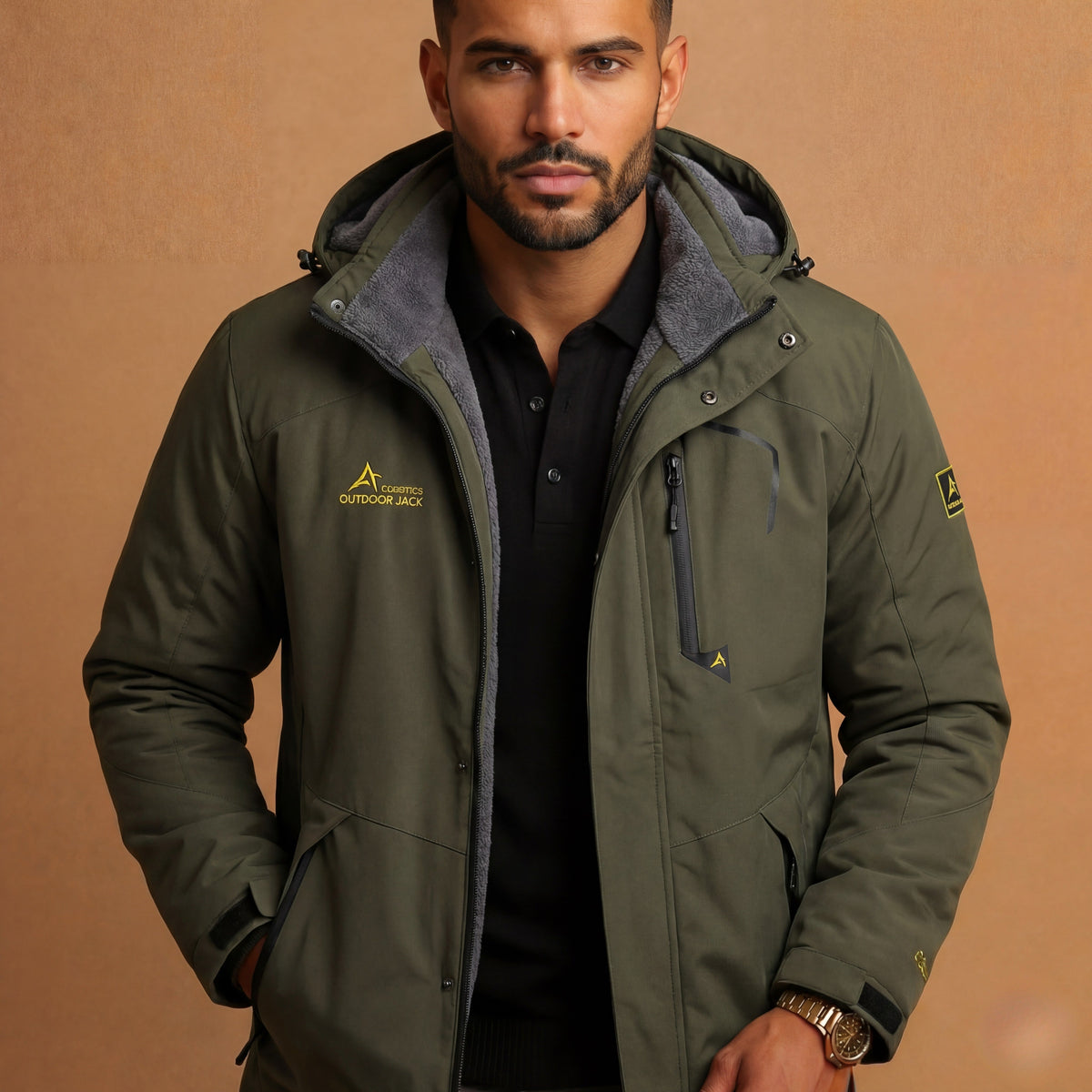 Men's Waterproof Hooded Winter Jacket | Windproof Thermal Outdoor Coat VELORA