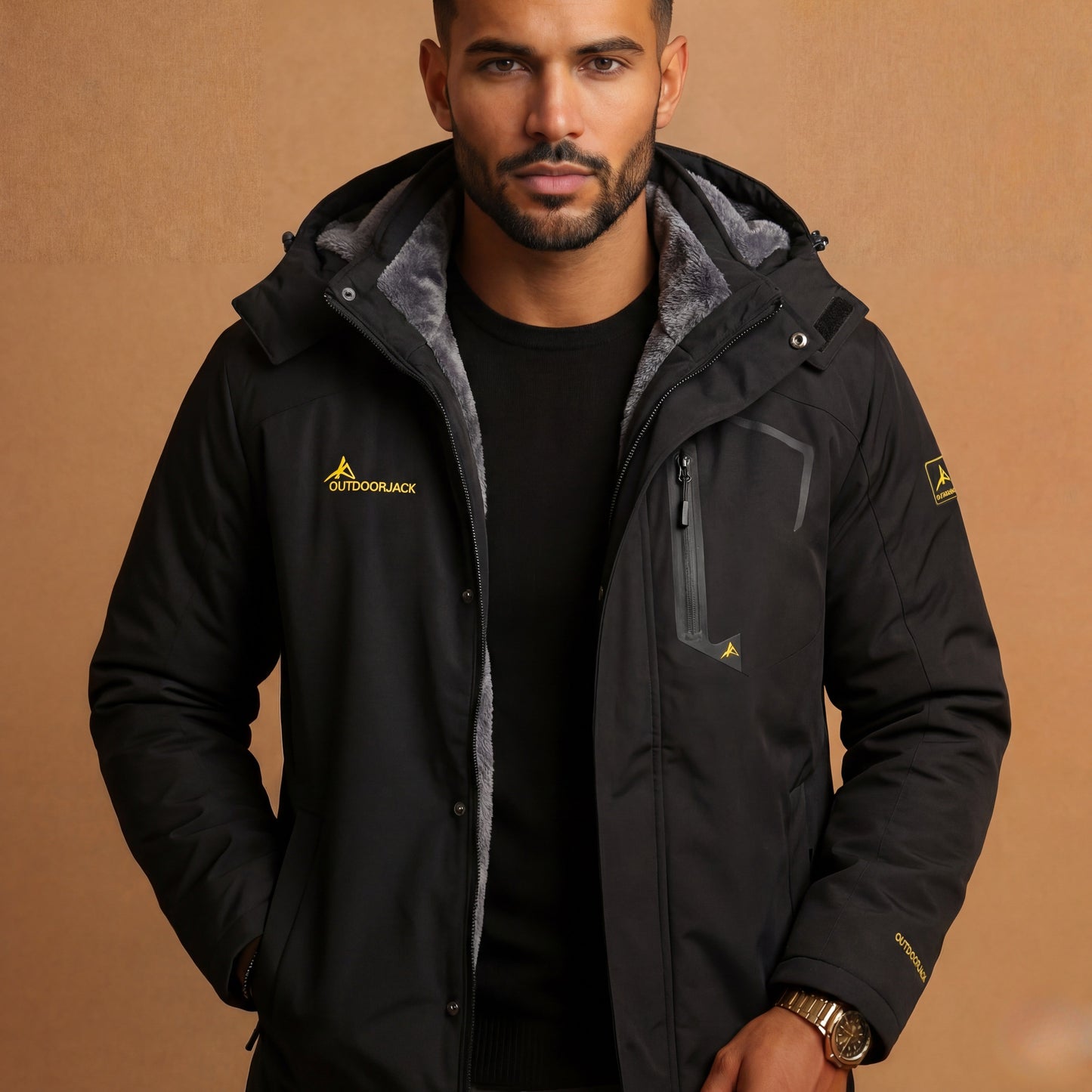 Men's Waterproof Hooded Winter Jacket | Windproof Thermal Outdoor Coat VELORA