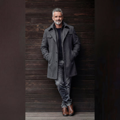 Men's Wool Blend Overcoat | Tailored Winter Coat for Smart Casual Style VELORA
