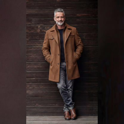 Men's Wool Blend Overcoat | Tailored Winter Coat for Smart Casual Style VELORA