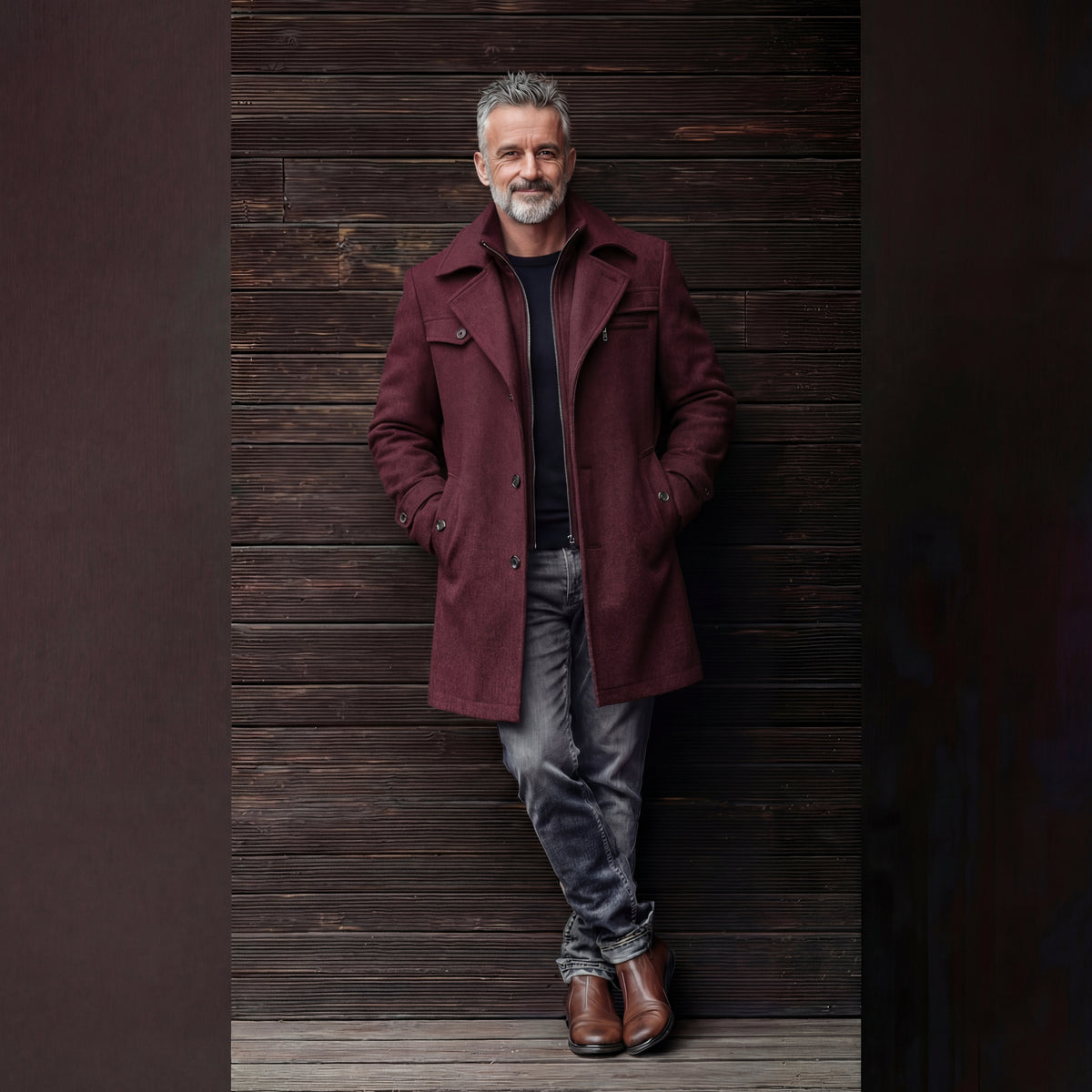 Men's Wool Blend Overcoat | Tailored Winter Coat for Smart Casual Style VELORA