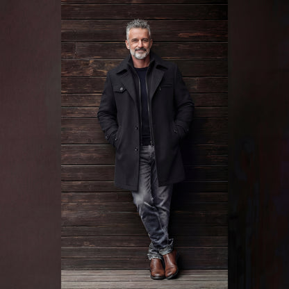 Men's Wool Blend Overcoat | Tailored Winter Coat for Smart Casual Style VELORA